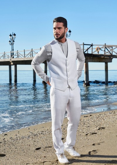 Gilet de Costume en Lin Slow