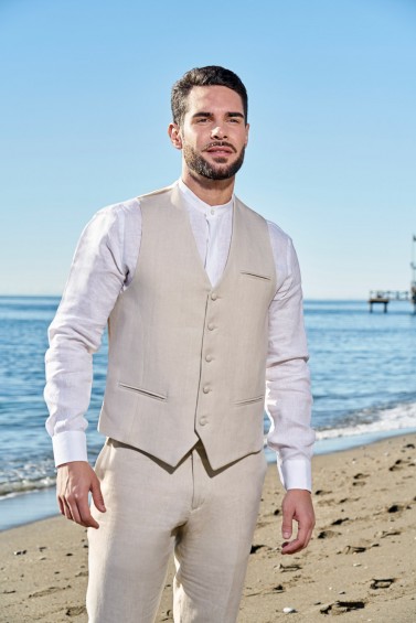 Gilet de Costume en Lin Marbella